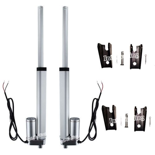 2 linear actuators 8&#034; inch stroke w/ brackets 220 pound max lift 12volt dc motor for sale