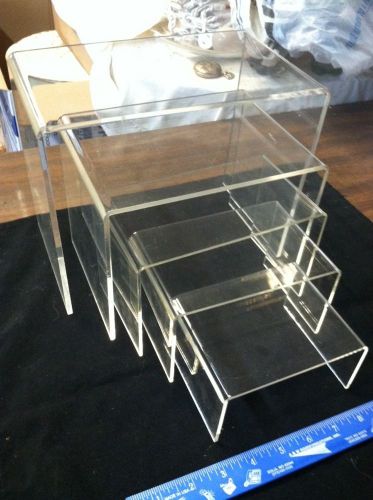 Set Of 5 Gently Used Plastic Acrylic Risers Display Use For Christmas!