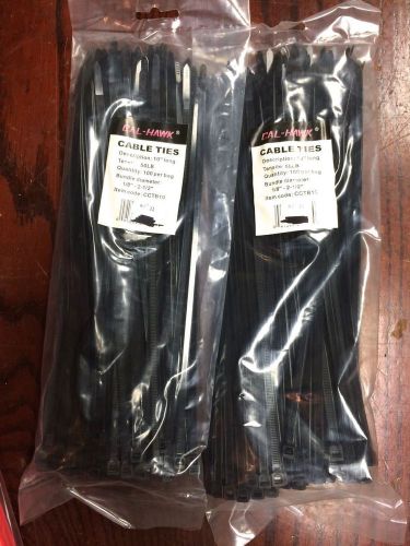 200 - 10&#034; 50lb heavy duty cable ties 10&#034; zip ties  2-100ct packs