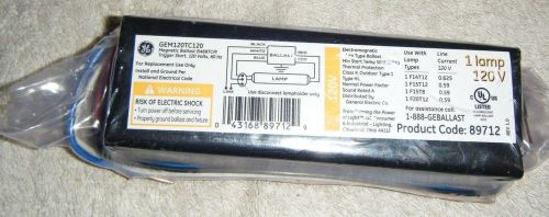 GE Lighting 89712 GEM120TC120DIY LFL Magnetic Rapid Start Ballast  **J3137**