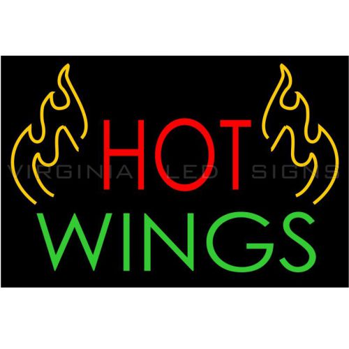 Hot wings led sign neon looking 30&#034;x20&#034; pizza high quality very bright for sale