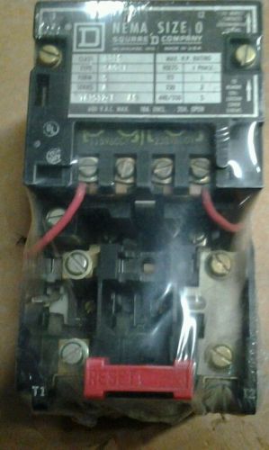 Square D 8536 - SB01 2 Pole Motor Starter Nema Size 0 Ser. A 120/240Vac Coil