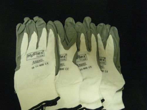 Lot of 4 pair - HyFlex Foam  Work Gloves, 11-800 Size Large