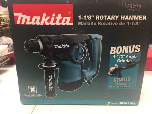 Makita 1-1/8&#034; SDS-Plus Rotary Hammer w/ 4-1/2&#034; Grinder HR2811FX NEW