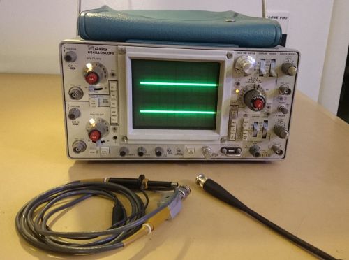 Vintage working Tektronix 465 100 Mhz Dual 2 Channel Oscilloscope w/ P6108 Probe