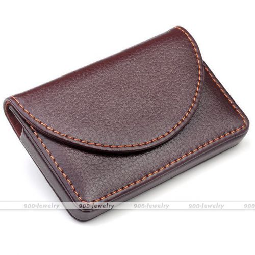 Pu leather business name credit id cards holders wallet case keeper coffee for sale