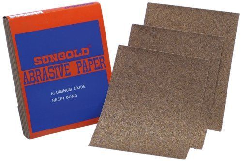 Sungold abrasives 130071 100 grit 9-inch by 11-inch sanding sheets brown aluminu for sale