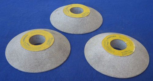 3 Norton 3 x 1/2 x 3/4 Dish Abrasive Surface Grinding Wheels - 32A60-L5VBE