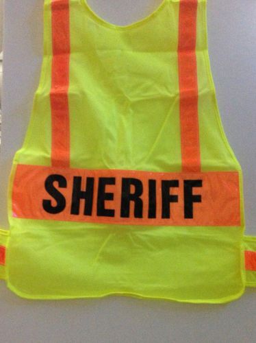 Safety flag co. &#034;sheriff&#034; yellow reflective safety vest - new ansi/isea 107-2004 for sale