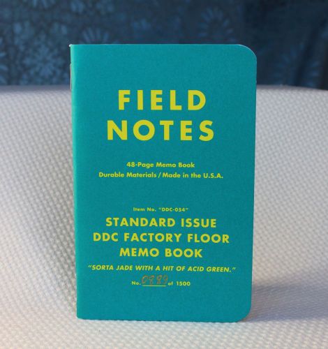 Field Notes DDC-054 Factory Floor Edition &#034;Sorta Jade&#034; Notebook