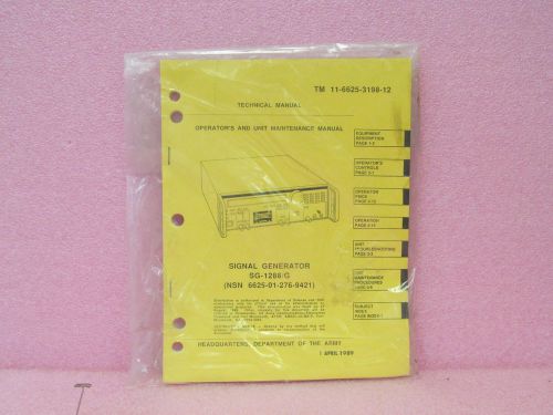 Military Manual SG-1288/G Signal Generator Operator&#039;s And Unit Maintenance Man.