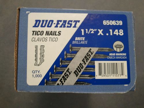 Duo fast 1-1/2&#034; x .148 tico 650639 metal connector round head strip nails brite for sale
