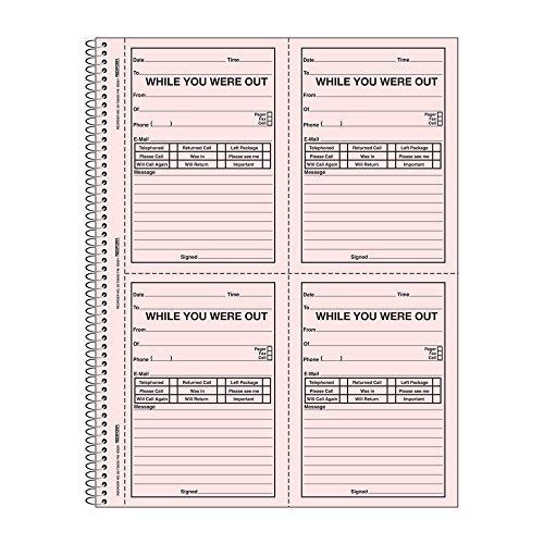 Rediform REDIFORM Wirebound Message Book, 4 X 5 1/2, Two-Part, 200 Forms (50736)