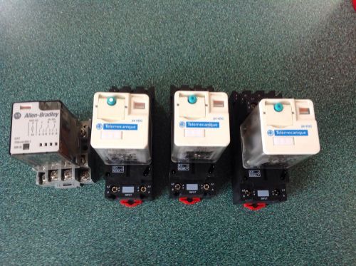 Lot Of 4 Relays TELEMECANIQUE, ALLEN BRADLEY With Bases!
