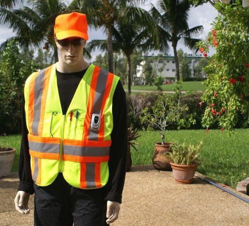 Multi-pocket&#039;s safety vest traffic-sports construction size 2 fits xl to xxl for sale