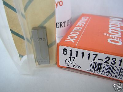 MITUTOYO  611117-231 .17 INCH FS 2/D STEEL GAUGE BLOCK