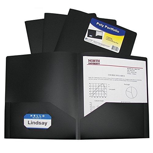 C-Line Two-Pocket Heavyweight Poly Portfolio, For Letter Size Papers, Includes