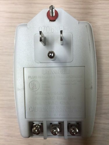 Universal Class 2 Plug UB1640W Power Transformer 16.5 VAC 40VA LED 3-PRONG AB6