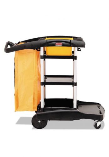 Rubbermaid 9T72 High Capacity Janitor Cart w/Vinyl Bag, Black FG9T7200 BLA