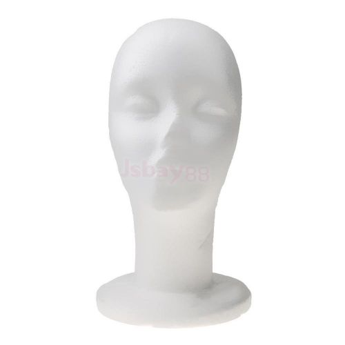 1Pcs Foam Head Styrofoam Mannequin Head Hat Wig Display - Female White