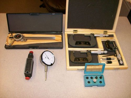 SHOPMASTER CNC  DIAL CALIPERS, DIAL INDICATOR, MICROMETERS,  MAGNETIC BASE SET