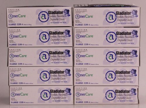 Amercare 2199 gladiator xl powder synthetic disposable gloves 1 case/1000 gloves for sale