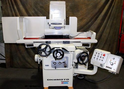 8&#034; w 20&#034; l okamoto 820n surface grinder, auto idf, 3x auto feeds, emc, coolant for sale