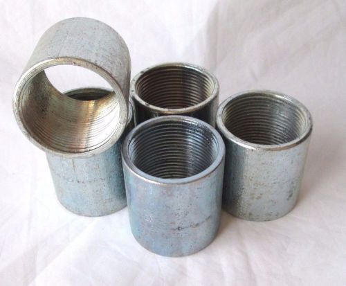 5 New 1-1/4&#034; Threaded Steel Couplings Rigid Wheatland Galvinized