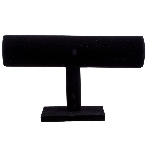 Black velvet bangle bracelet jewelry watch t-bar dicplay stand holder rack ad for sale