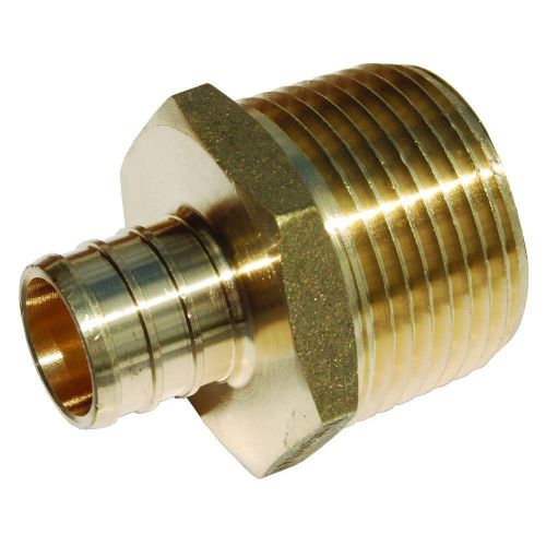 1&#034; PEX x 1&#034; Male NPT Threaded Adapter - Brass Crimp Fitting