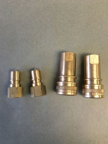 Set of 4 Brass 3/8&#034; Quick Disconnects (2 Male 2 Female)