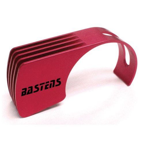 (red) Bastens aluminum side mount heatsink fin fits 540 550 560 35mm brushed ...