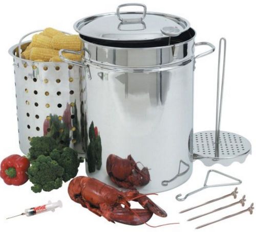 32-Qt Stainless Steel Turkey Poultry Vegetables Corn Propane Fryer Cookware Pot