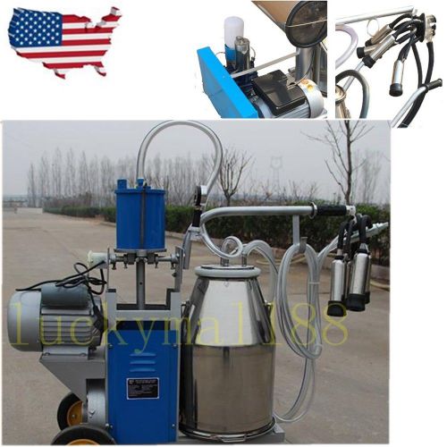 Electric Milking Machine For farm Cows Goat Bucket 2Plug 25L 304 Stainless Steel