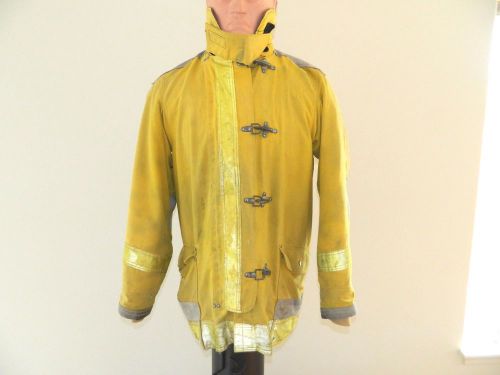 vintage structure fire bunker turnout coat jacket size 44X Janesville gear yelow