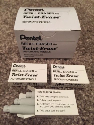 NEW Pentel Mechanical Pencil Twist Erase Refill Eraser - 3 Boxes of 3 (9 TOTAL)