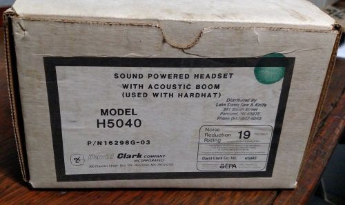 DAVID CLARK H5040 PN 16298G-03 Sound Powered Headset With Acoustic Boom