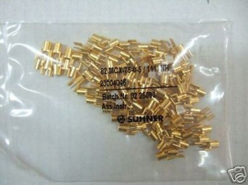 Bag 100 huber shuner rf pcb jack 82mcx-75-0-5/111-nh for sale