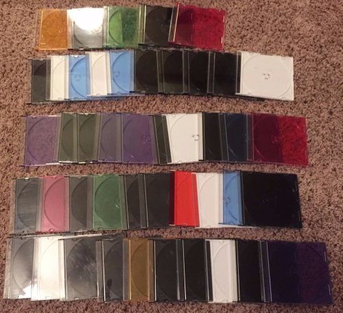 LOT of 45 Slim CD Jewel Cases (Multicolor) NO DISCS INCLUDED