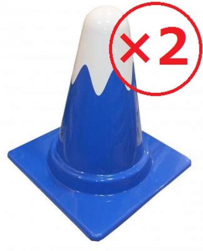 2 pcs traffic cone mt, fuji road safety parking cones pylon blue &amp; white agility for sale