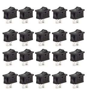 DIYhz 20 Pcs Environmental Protection Boat Rocker Switch AC 6A/250V 8A/125V 2 2