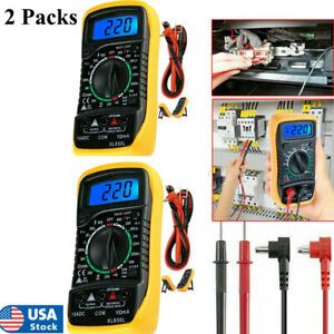 2pack LCD Digital Multimeter Voltmeter Ammeter Ohmmeter Volt AC DC Tester Meter