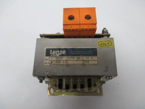 LENZE 308 122 TYPE 9645 0.98MH 35A AMP LINE REACTOR D308397