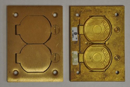 HUBBELL Duplex Floor Box Plate (Brass)