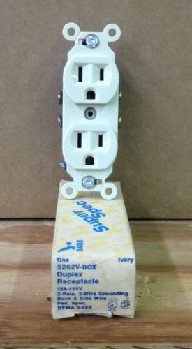 Eagle Electric 5262V 5-15R Ivory Duplex Receptacle - New In Box