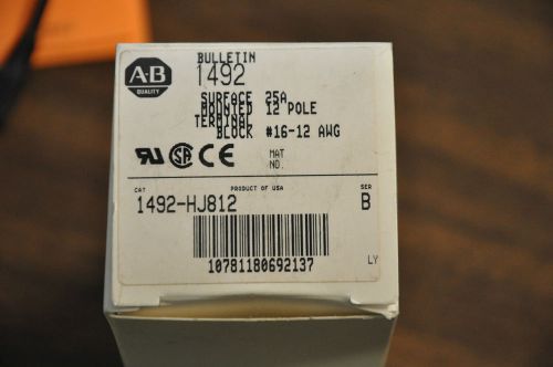 Allen Bradley  Bulletin 1492 Surface Mount  Terminal Block 25A 12pole