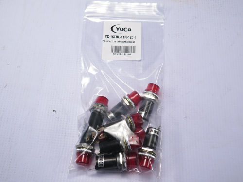 Lot of 10 yc-16trl-11r-120-i miniature incandescent pilot light 120v ac 16mm for sale