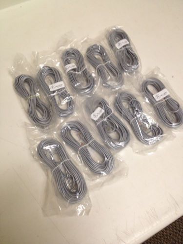 Qty. 10 - NEW Universal 14&#039; Silver Satin Line Cord for phones