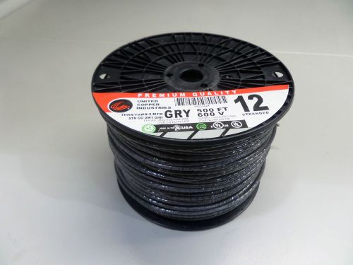 12 THHN THWN MTW stranded copper wire 500&#039; NEW Gray