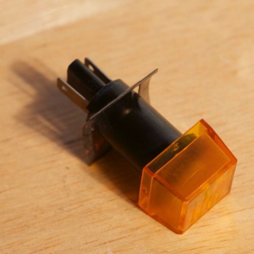 Square Panel Mount Incandescent Lamp Indicator Light - 6V 1/2” Amber B3060D3